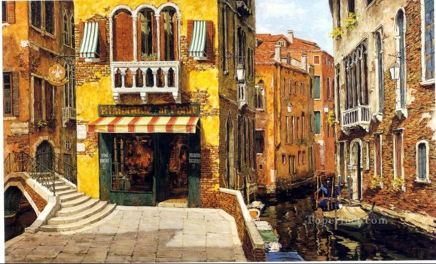 YXJ0444e 印象派ヴェネツィアの風景油絵